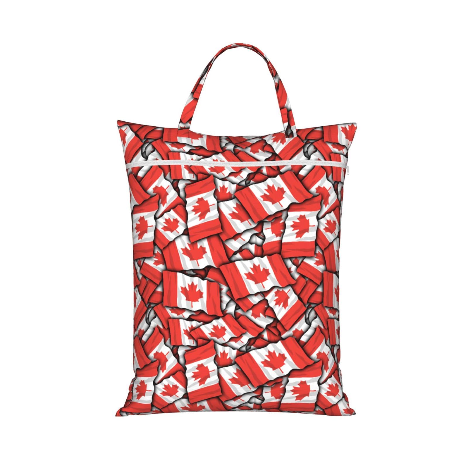 YFSGDLBN Canadian flag printed Travel dirty laundry bag clothes pack Storage Basket Bag