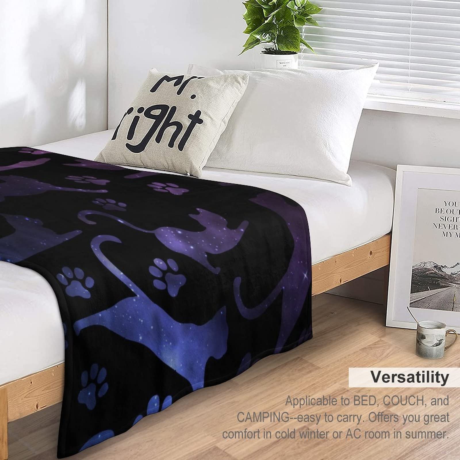 Cat Lover’s Throw Blanket – Soft Flannel, 50x40 Inches, Cute Cat Design For Bed Or Couch - View #8