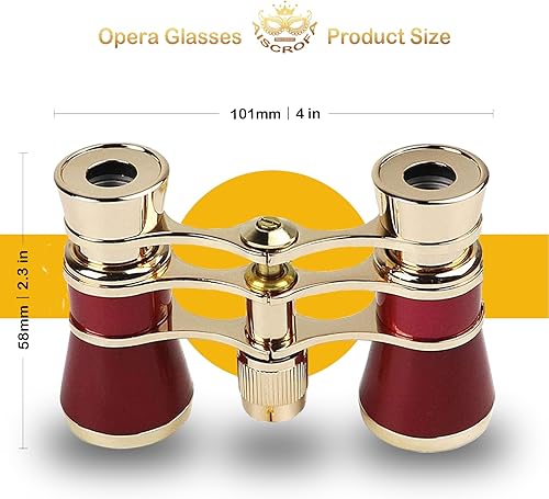 Miniatura 10 de AiScrofa Opera - Prismáticos de gafas de 3 x 25 pulgadas, mini binocular compacto ligero, con cadena para adultos niños y mujeres en concierto