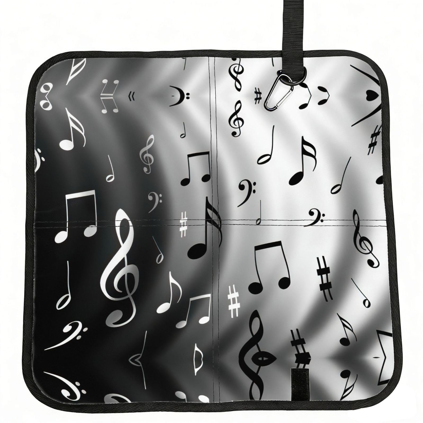 OKFSTY Music Notes Print Print Fold Away Seat Cushion Portable Outdoor Pad Polyester Bleacher Bench Mat Travel Picnic Pad
