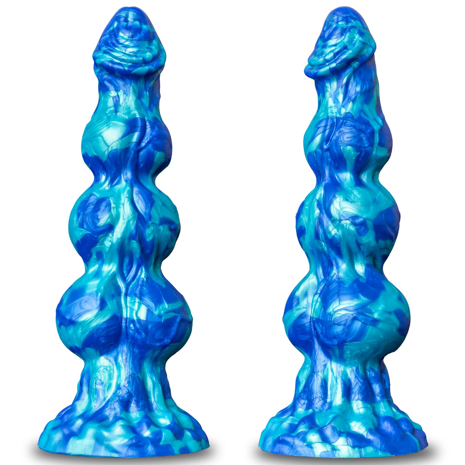 9.75” Big Knot Monster Fantasy Dildo - Thick Girth Alien Dildo with 3 Dog Knots, XL Large Giant Liquid Silicone Anal Dildos with Strong Suction Cup, Adult Sex Toys & Games for Women Men: Blue