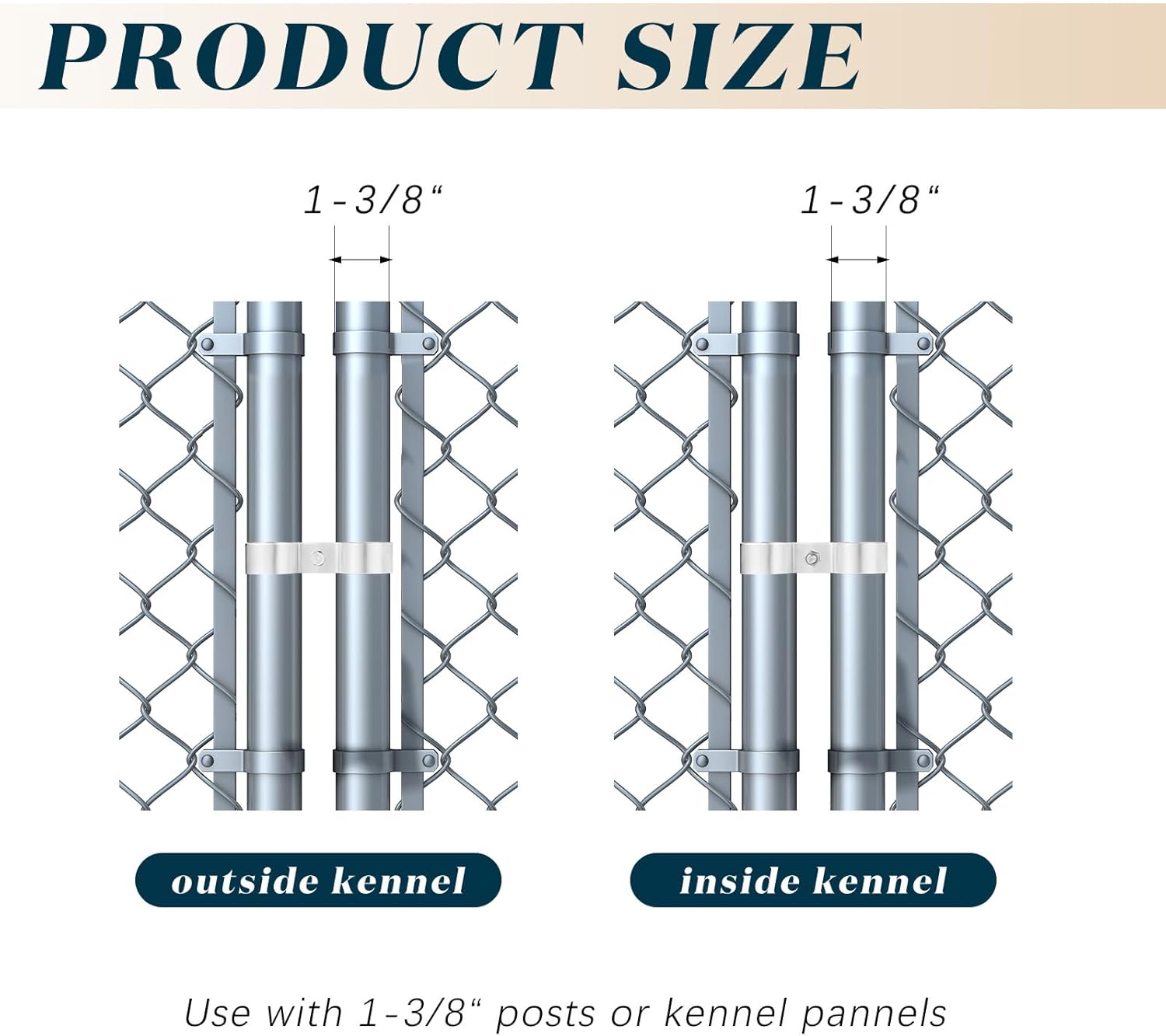 Hicarer 20 Pcs Chain Link Fence Panel Clamps 1-3/8" Saddle Dog Kennel Panel Clamps for Round Pipe Panel Frame and Chain Link Fencing