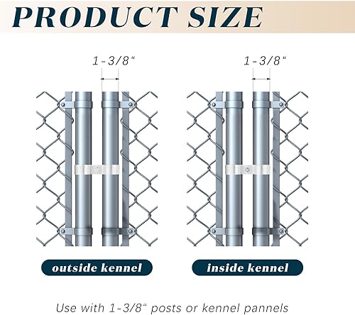 Miniatura 3 de Hicarer 20 abrazaderas de panel de valla de eslabones de cadena de 1-38 pulgadas, abrazaderas de panel de perrera para marco de panel de tubería