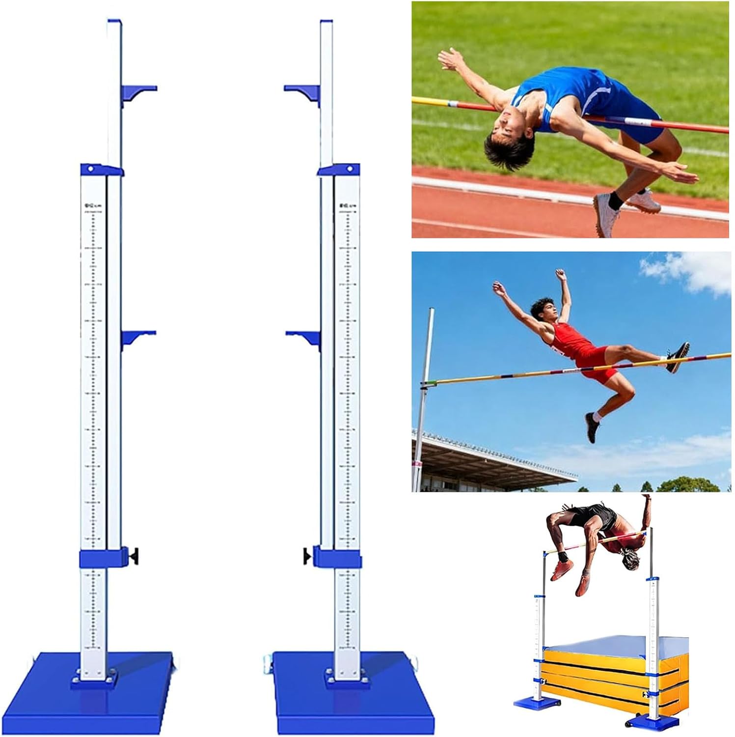 High Jump Standards,Portable Competition Track and Field High Jump Standards (1 Pairs), Aluminum High Jump Training Equipment,Adjustable Height
