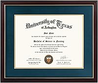 Vista 10 de GraduationMall - Marco para certificado, diploma y documentos con cristal real, aspecto de madera profesional y cuentas doradas, color caoba y blanco