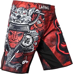 LAFROI Herren MMA Cross-Training Box Shorts Trunks Fight Wear mit Kordelzug und Tasche