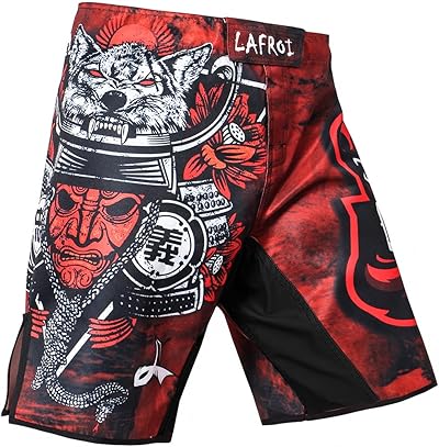 LAFROI Herren MMA Cross-Training Box Shorts Trunks Fight Wear mit Kordelzug und Tasche