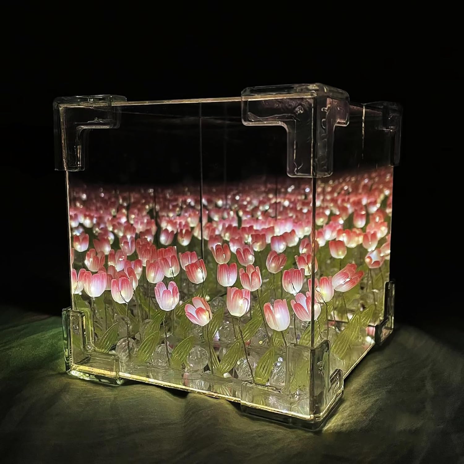 Tulipanes Infinitos,Lampara De Tulipanes, Caja De Tulipanes Con Luces, Espejo De Tulipanes, Tulip Mirror Lamp, Jardin De Tulipanes Mini Con Luces, Tulipanes Eternos (Blue) : Amazon.com.mx: Hogar y Cocina