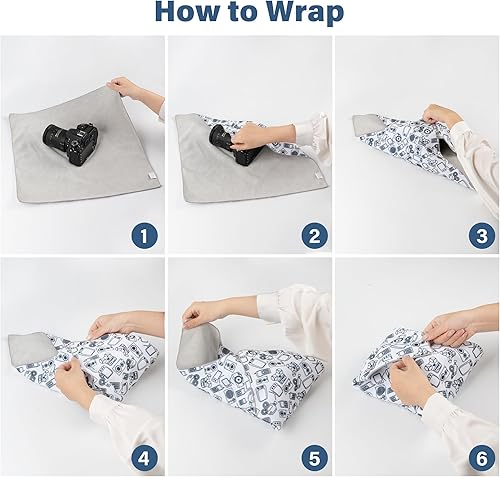 Miniatura 6 de Walking Way Envoltura protectora, envoltura de tela mágica autoadhesiva para cámara, paño de almacenamiento, antiarañazos, a prueba de polvo, bolsa