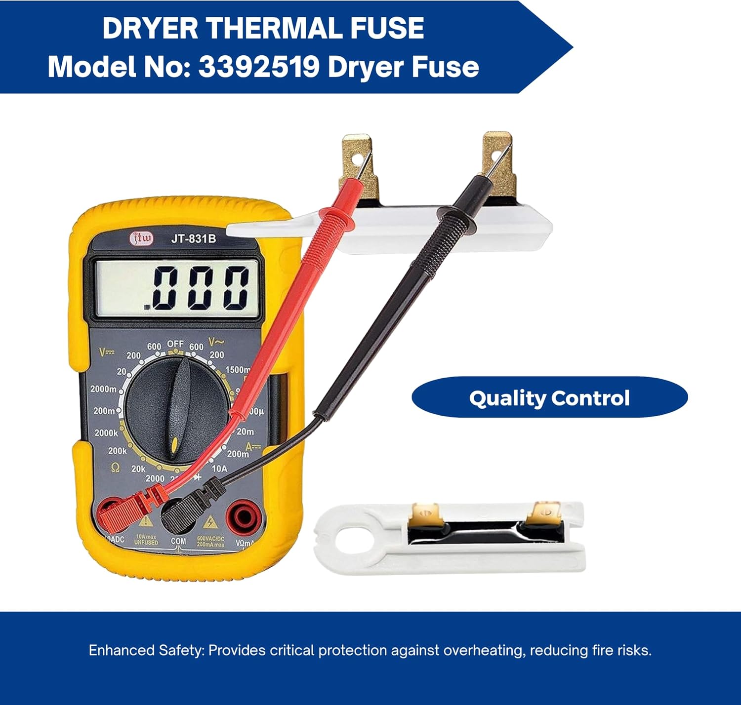 Dryer Thermal Fuse WP3392519 Universal Replacement for Whirlpool Maytag Dryer Thermal Fuse Replaces AP6008325 3388651 694511 WP3392519VP by HXMLS, 3-Pack