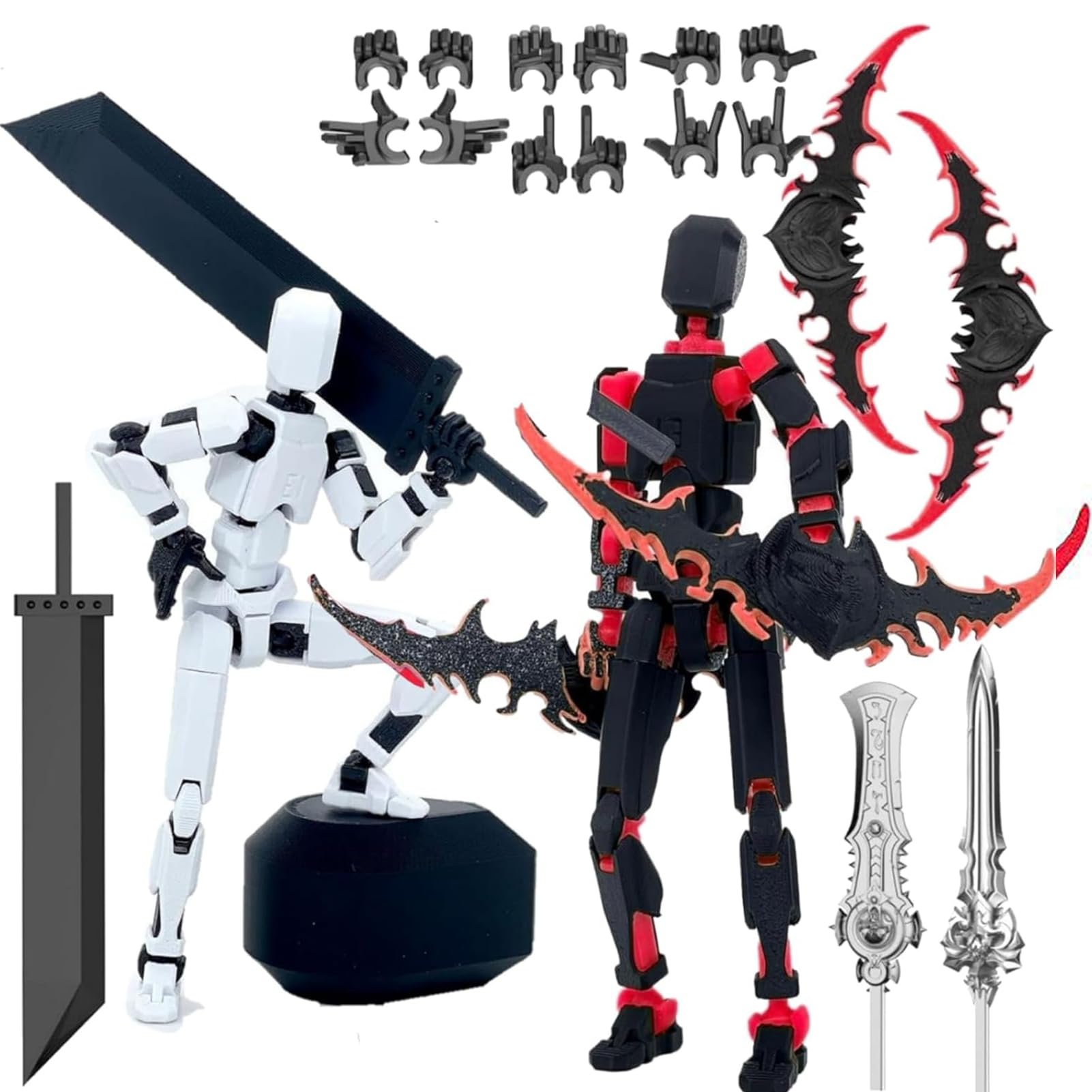 T13 Action Figure,2Pcs Titan 13 Action Figure 3D Printed Multi-Jointed Movable Dummy 13 for Adult Kids (2Pcs B)