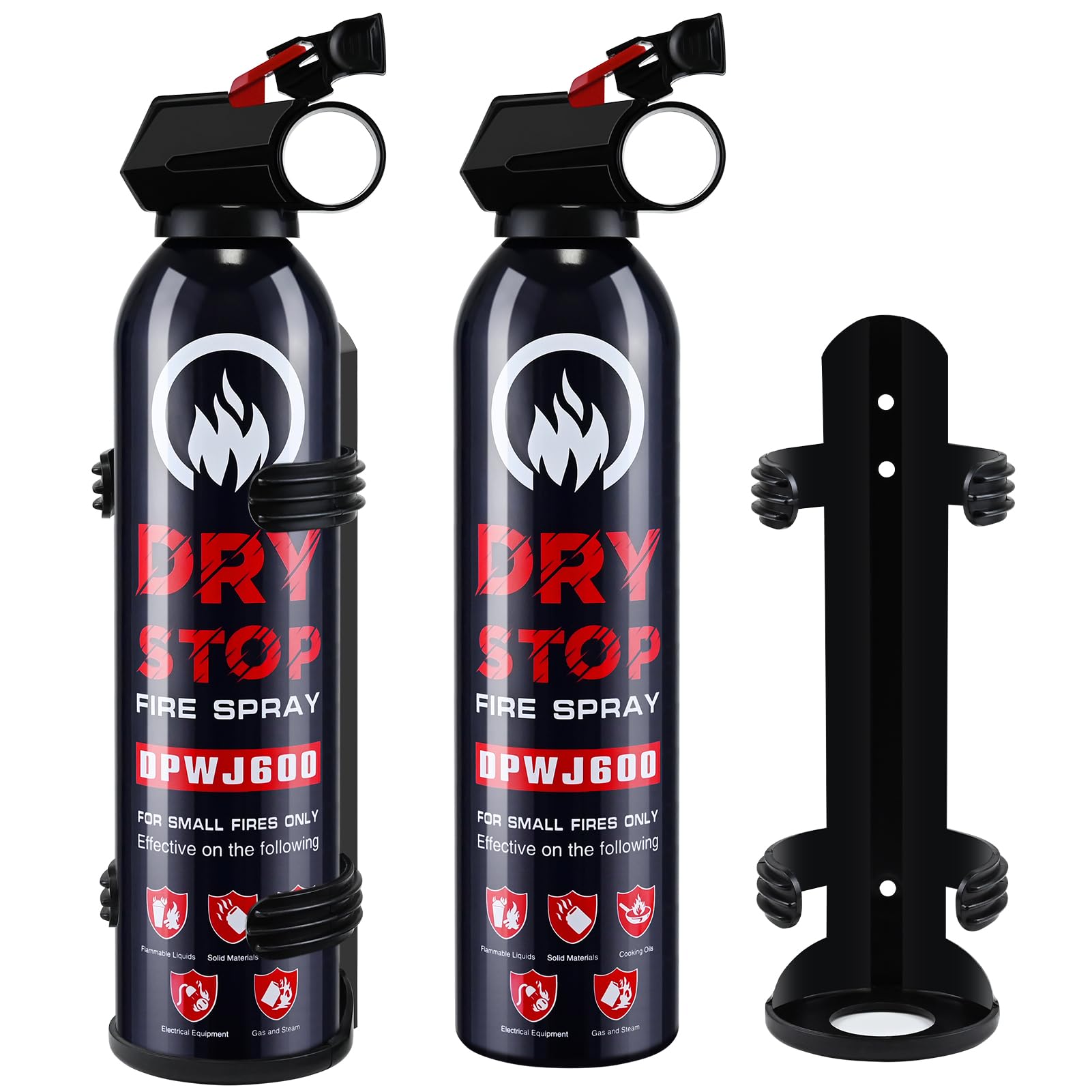 2Pack Dry Stop Fire Spray for Home - Auto Fire Extinguisher for Truck Vehicle, 600g Dry Chemical Powder A B C Fire Extinguisher for Kitchen, Car, Boat, Marine, Portable Use (2 Blue)