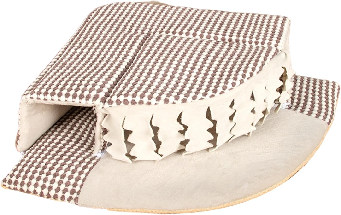 Chinchilla Play Bed, Tunnel Activity Toy Set, 25x25cm Small Pet Habitat, Soft Plush Cotton Cage Accessory, Indoor Animal Furniture with Tassel, for Hamsters Ferrets Bearded Dragons