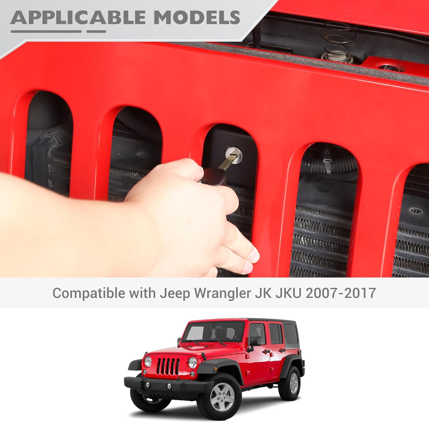 JeCar Hood Lock for Jeep Wrangler JK JKU 2007-2017 Sahara Sport Rubicon & Unlimited