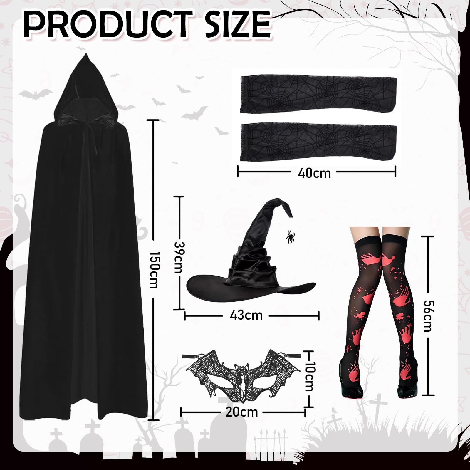 NebulaGlam Devil Halloween Costume Set, Halloween Women's Devil Vampire Costume Set including Premium Accessories - Image 2