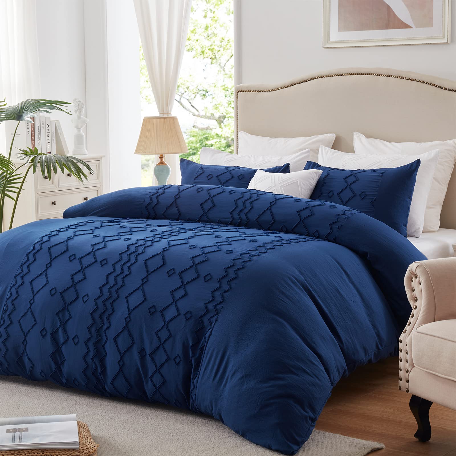 Leaonme Twin Duvet Cover 66 X90 Lightweight Navy Blue Duvet