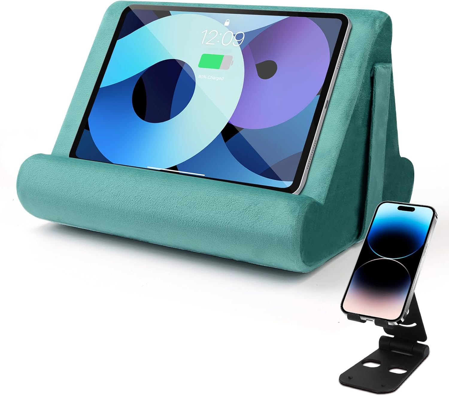 Sttargxing Multi-Angle Tablet Stand with Soft Cushion & Net Pocket - Universal Lap Holder for Bed, Sofa, Phone, iPad