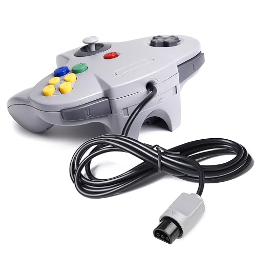 Miniatura 7 de 2xClassic N64 Controller,kiwitata Retro Wired N64 Gamepad Controller Joystick for N64 Video Console Games System Black+Gray