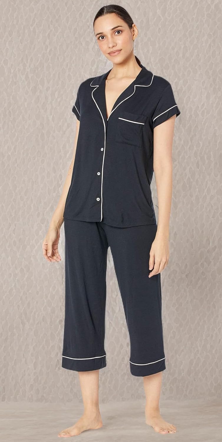 Eberjey Gisele Short Sleeve and Cropped Pant PJ Set - Image 6