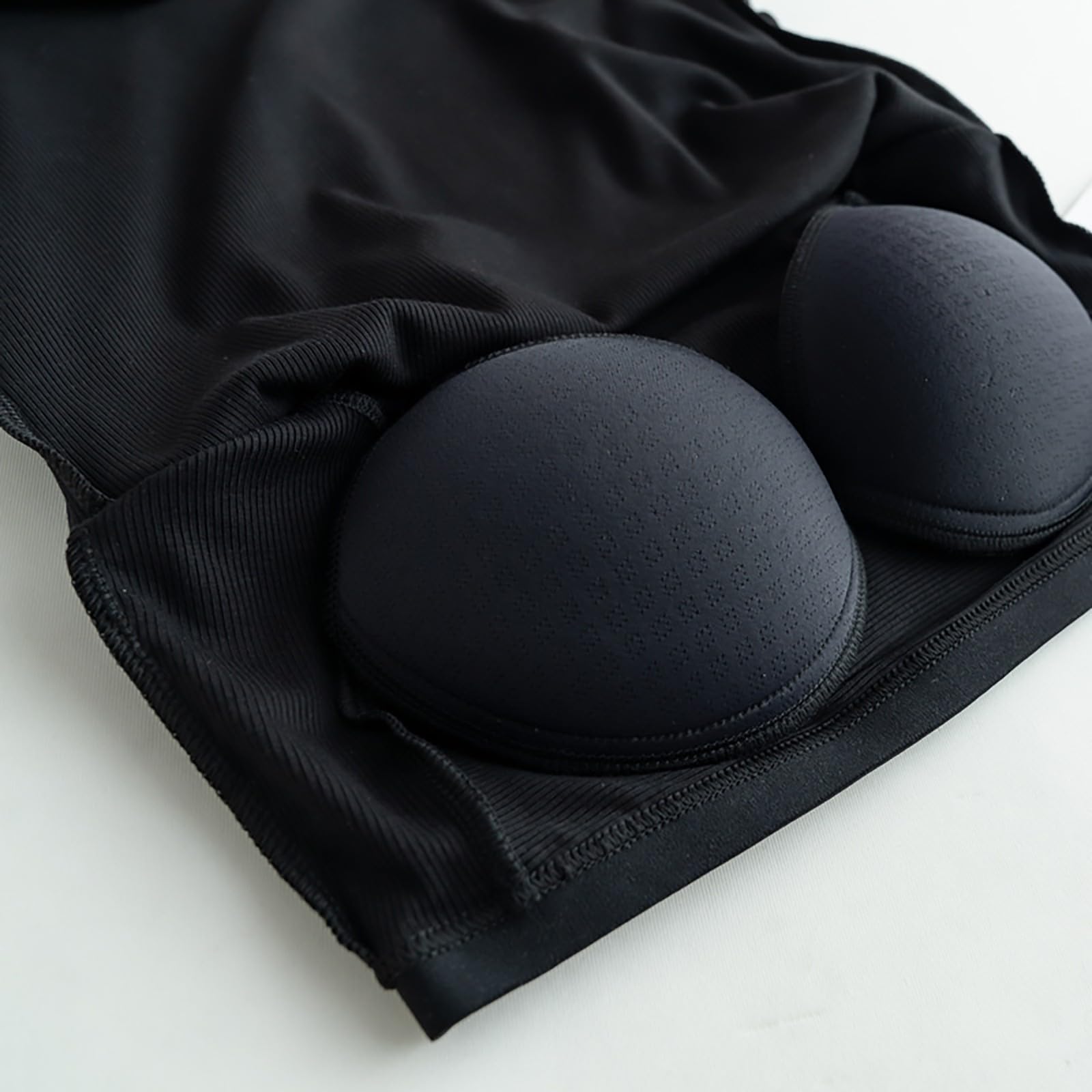 Camiseta de tirantes para mujer con sujetador acolchado, con sujetador integrado, push up, camiseta larga, sexy, corta, sujetador básico, camiseta interior de espagueti, sujetador sin aros, blusa sin