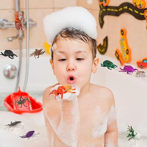 Miniatura 6 de Niskaqsn Paquete de 12 juguetes de insectos que cambian de color, juguetes de insectos que cambian de color, juguetes de baño flotantes y elásticos