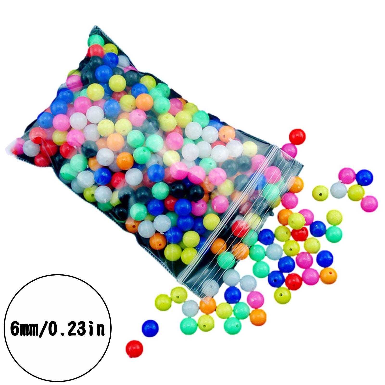 Perline di Lenza - 100 Pezzi a Bagliore Luminoso a Colori Misti | Lenza da Pesca Colorata in Gomma Morbida per Acqua Salata e Dolce