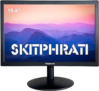 SKitphrati 15.6 Inch Small PC Monitor, VA Panel Desktop Monitor with 1366x768 99% sRGB HDMI VGA BNC Ports, VESA Mounting, LED Monitor for PC, Laptop and Computer, Black