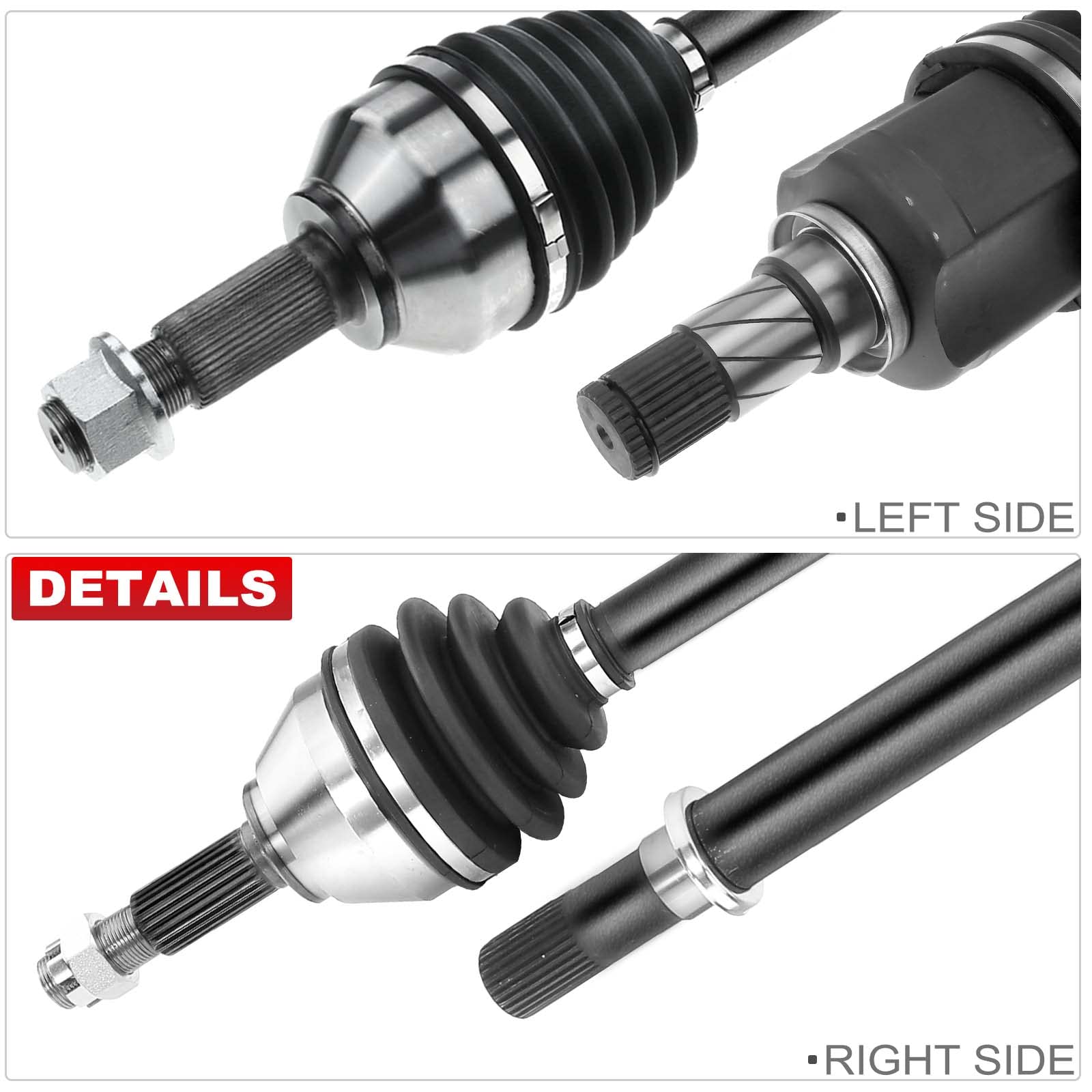 Frankberg 2x Eje motriz Eje de transmisión Caja de cambios manual Eje delantero Compatible con Qashqai +2 I J10 JJ10E NJ10 Qashqai +2 I Van J10 JJ10E KolE.O.S I HY Replace# 39101JD72B