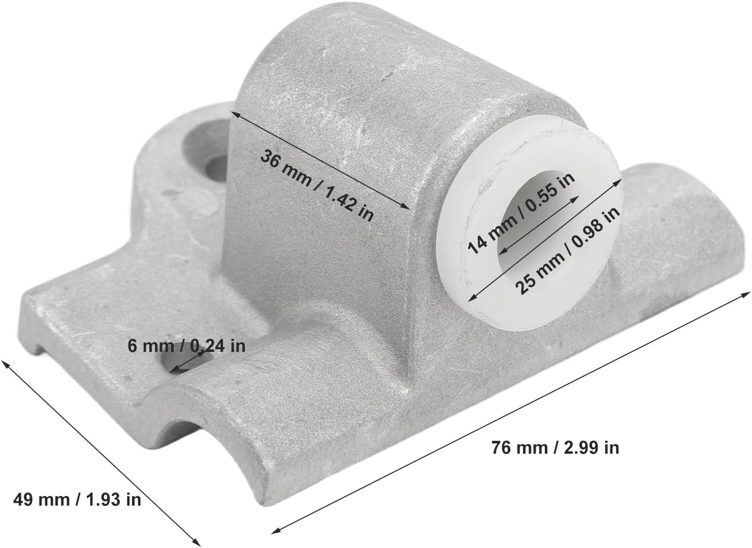 Boat Aluminum Oar Lock Socket, 14MM Marine Grade Round Gunwale Mount, Jon Rowboat Replacement Hardware, 2 Pack
