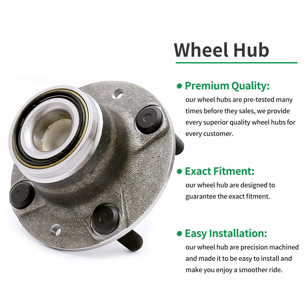 HICKS 513152 Front Wheel Bearing Wheel Hub Assembly fit for 90-05 Mazda Miata (Non ABS)