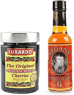 Manhattan Cocktail Kit: Luxardo Maraschino Cherries - 400g Jar with Regan's Orange Bitters - 5 Ounce