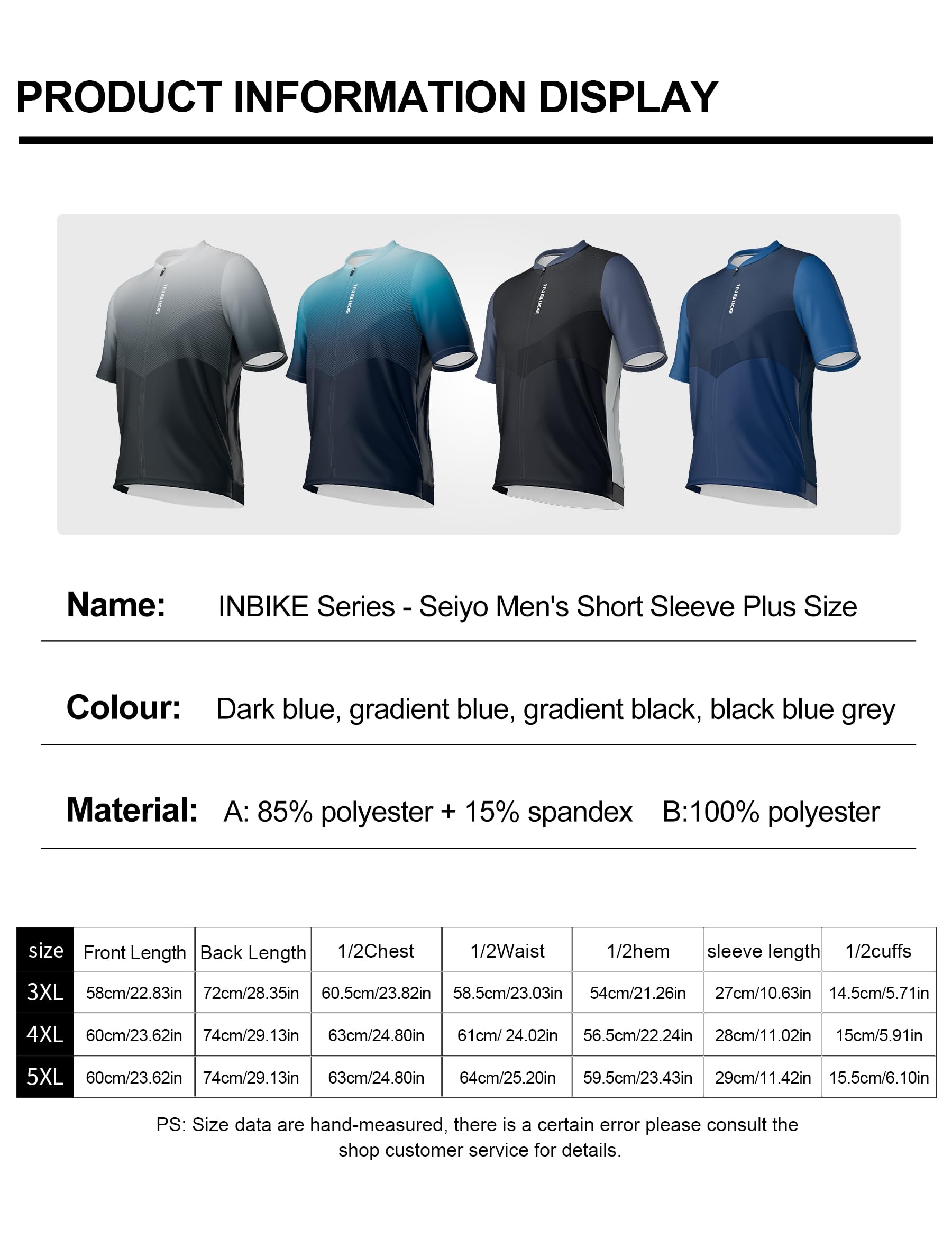 INBIKE Maillot Ciclismo Hombre Verano MTB Deportes Bicicleta Carretera Montaña QYEU