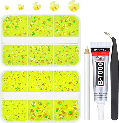 Miniatura 10 de 3060 unidades de diamantes de imitación de resina AB champán con parte trasera plana de 0.079 in, 0.118 in, 0.157 in, 0.197 in, 0.236 in, piedras