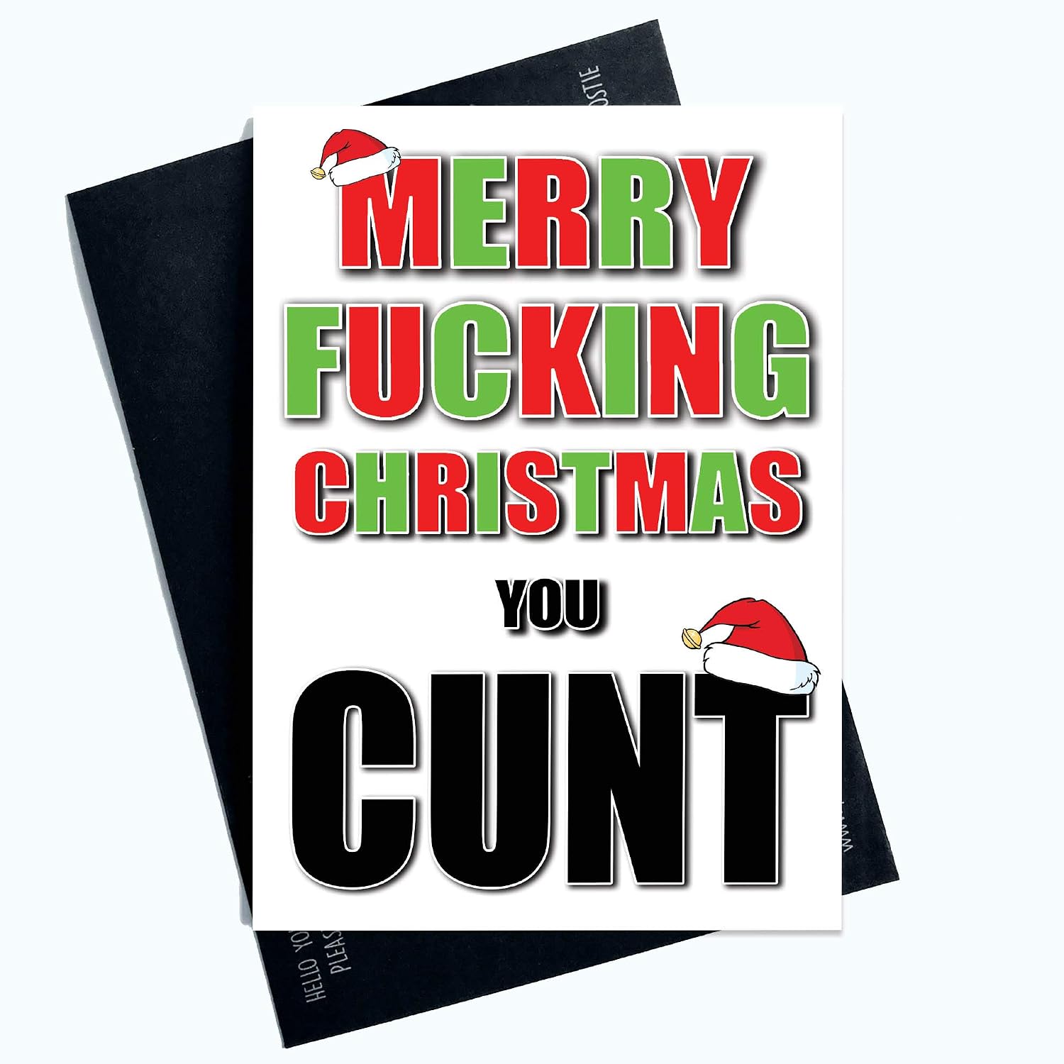 Funny Rude Cards Merry F*cking Christmas You C*nt Profanity Card Adult Fun PC983