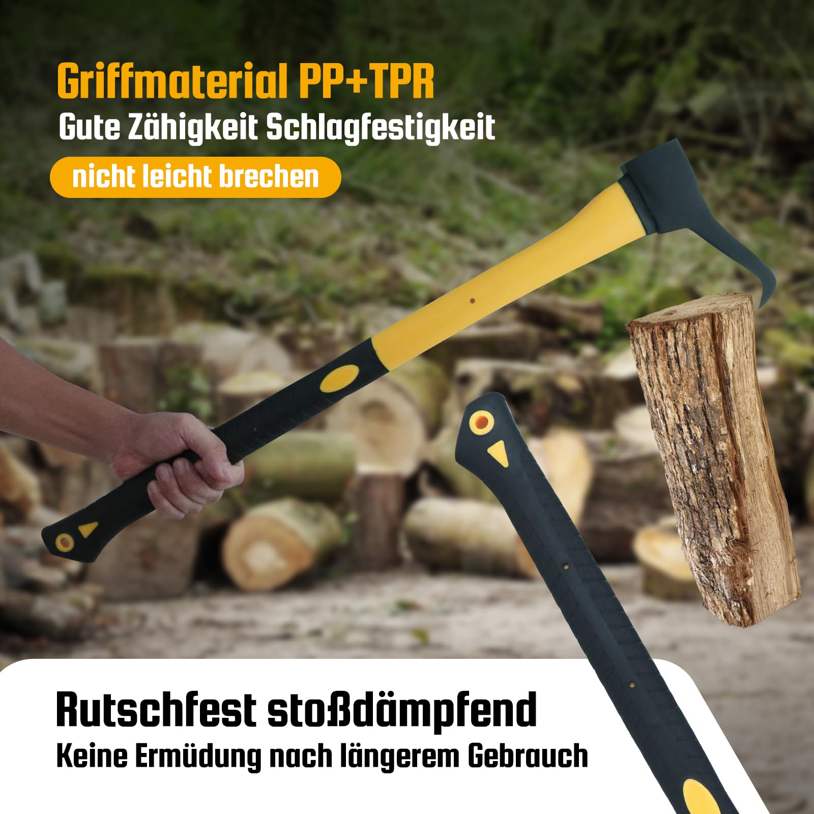 Sappie Forst 68 cm – Sapi Forst zur Ziehung oder Erheben und Verschieben von Holz. Handsappie mit Stahlkopf und TPR-Griff, Sapie kommt mit einem Paar Handschuhen