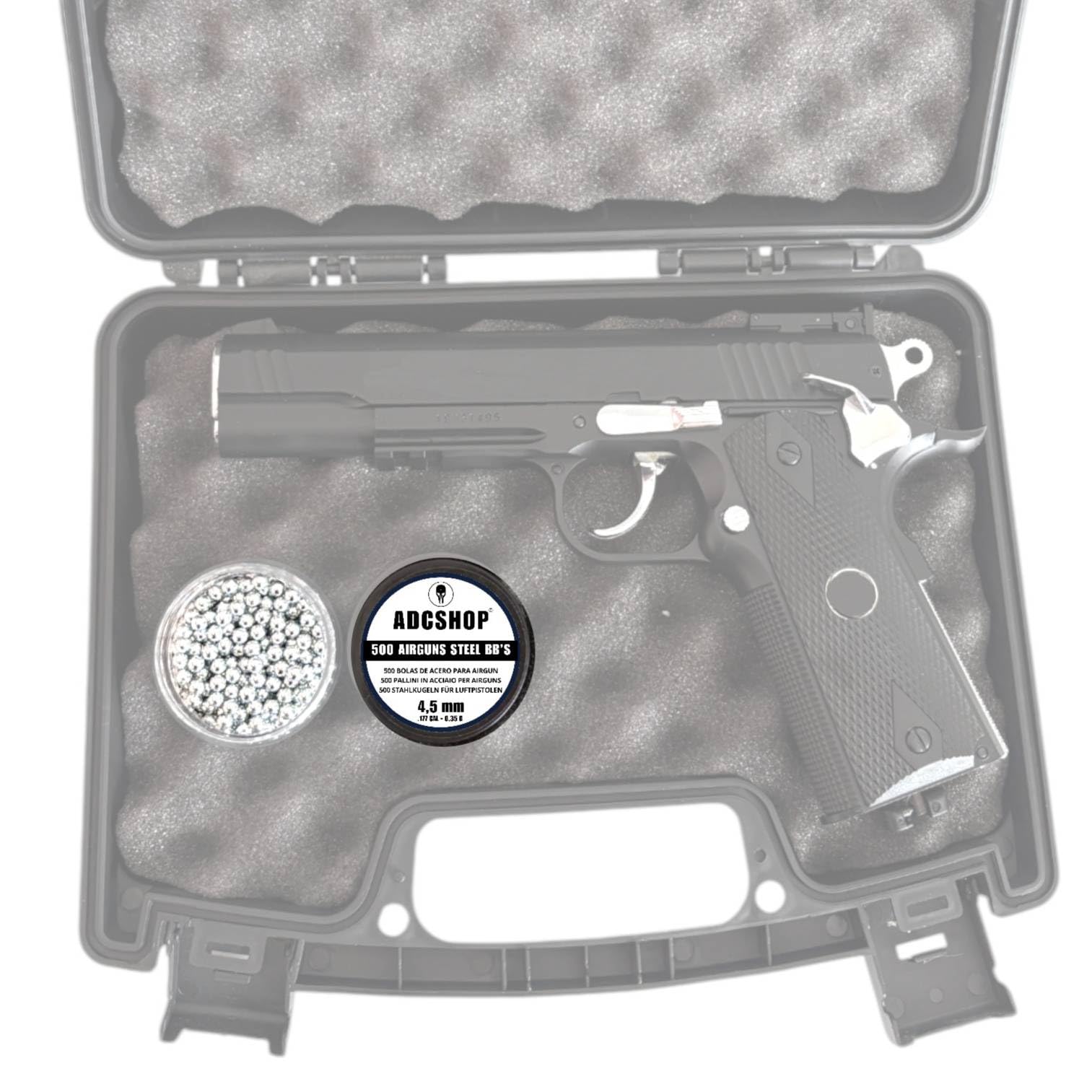 Bolas de Acero 4.5mm (.177 Cal) para Pistolas Aire Comprimido y CO2 | Tarro 500 BBS Alta Densidad 0,35g | Compatible Solo con Armas para Bolas de Acero | Transporte Fácil y Seguro
