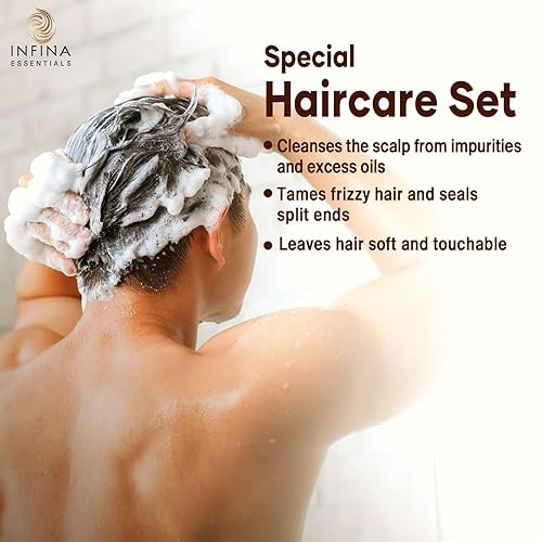 Miniatura 7 de Juego de champú y acondicionador de ricino para el crecimiento del cabello con aceite de romero y menta, limpia, fortalece y brille, antipérdida de