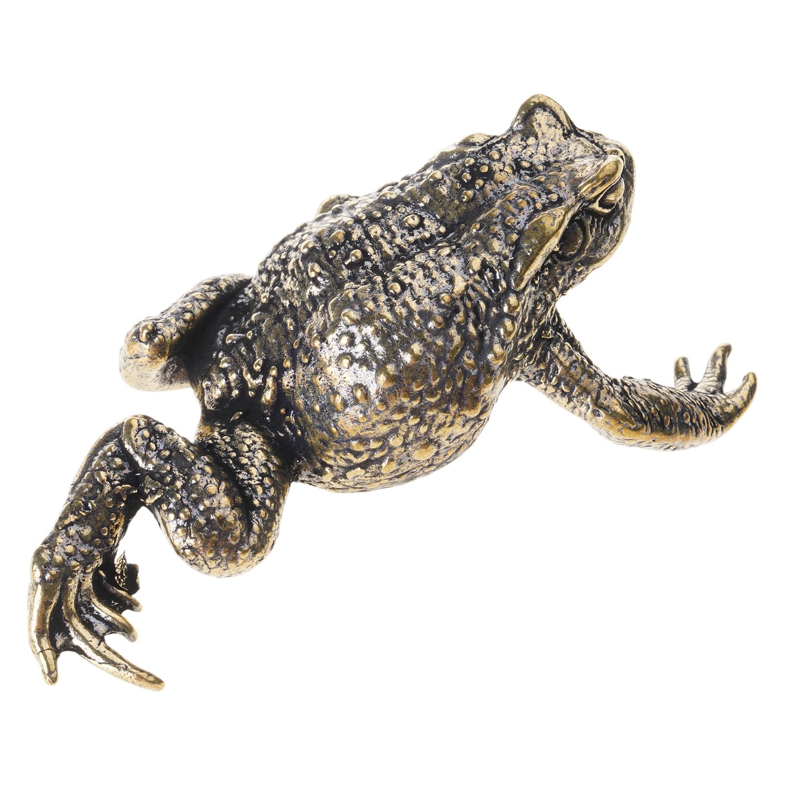 hogtnd Brass Toad Sculpture, Miniature Frogs, Animal Figure, Antique Metal Ornament, Happiness, Fengshui Statue, Desktop Decoration, Gift, Fengshuis Toads Statue