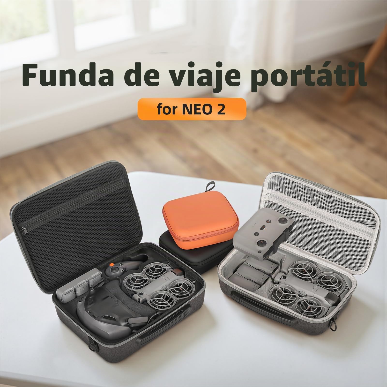 Bolsa de Almacenamiento Rígida para dji Neo 2 Motion Fly More Combo Funda de Transporte para dji Goggles N3 Funda Caja Protectora Anticaídas y Antirrayaduras con Correa para el Hombro