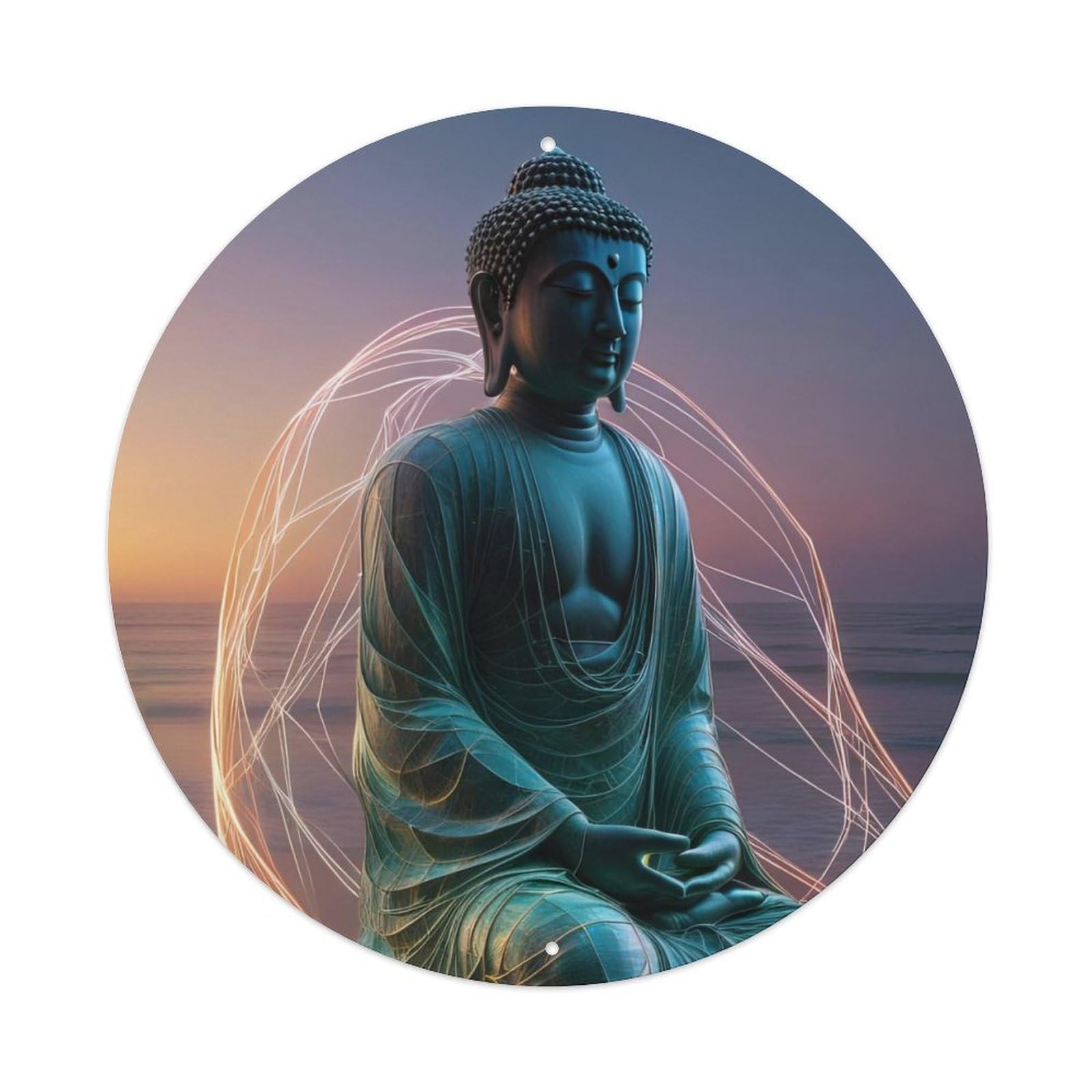 Buddhism Artwork Buddha by The River Metal Tin Sign