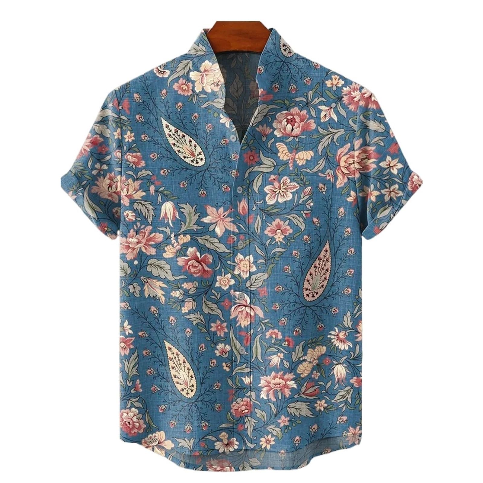 Chemise en lin homme style vintage multicolore look de plage