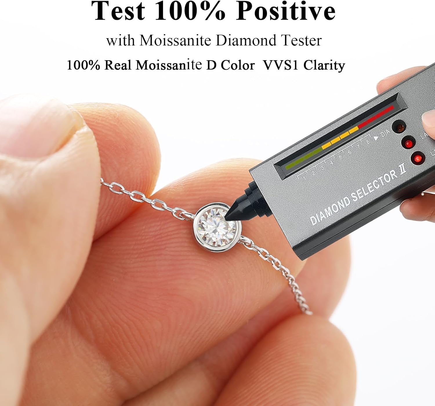 Adjustable Moissanite Station Bracelet for Women, 1.6CT Dainty Link Bracelet – 925 Sterling Silver with 18K White Gold Plating, 6.5"-8" (16.5cm-20cm) Bezel-Set Design | Valentine's Day Anniversary Birthday Gifts for Her Wife Girlfriend Mom - Image 4