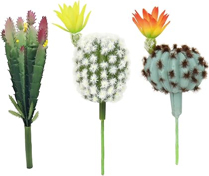 Set of 3 pcs Artificial Cactus Succulent Plants Faux Cacti Plant for Home Decor Flower Arrangement