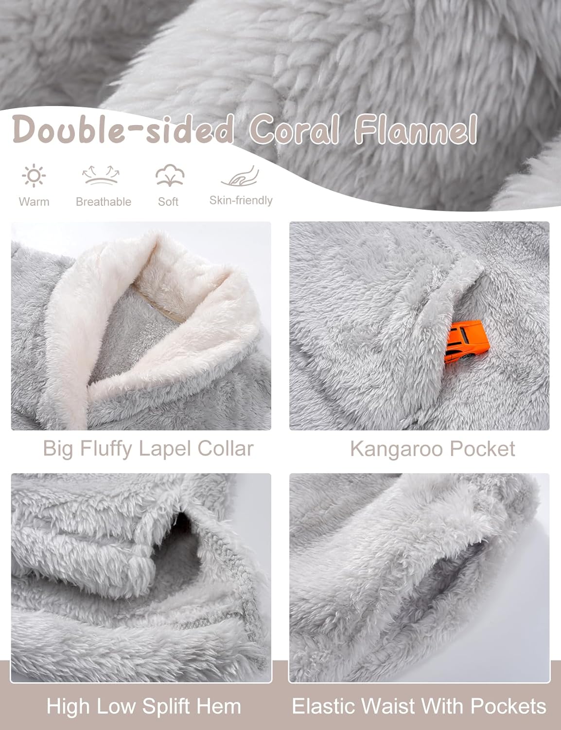 Kissonic Girls Fuzzy Pants Set Lapel Collar Pullover Fluffy Sweatshirt Fleece Pants Sweatsuit 2 Piece Outfits - Image 5