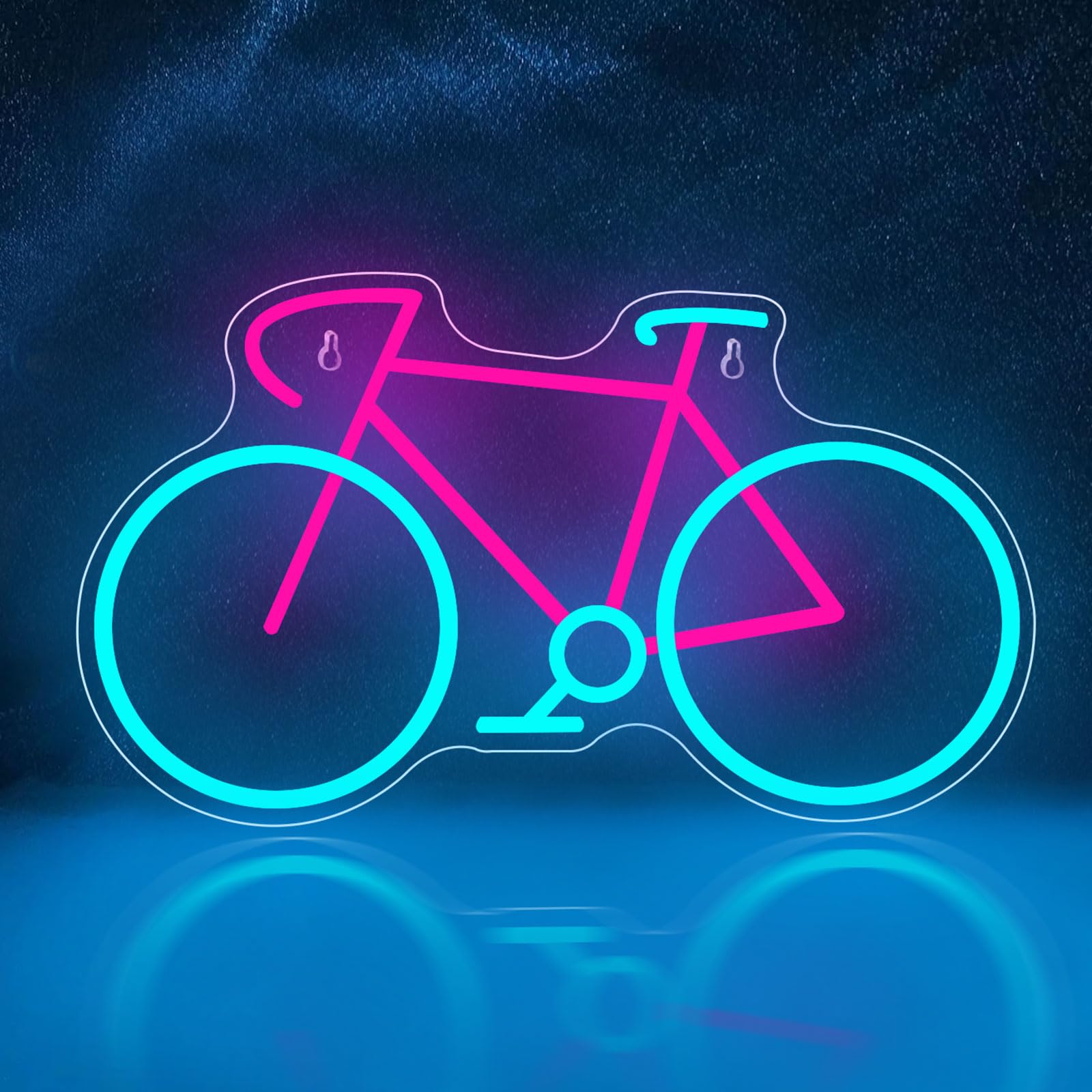 Bicycle Neon Sign Sport Bike Neon Light for Teen Room,Man Cave,Bedroom,Bar,Gym Club,Bicycle Shop,Home Wall Decor, Gifts for Cycling Enthusiasts,Lovers (Pink+Ice Blue) — image 1