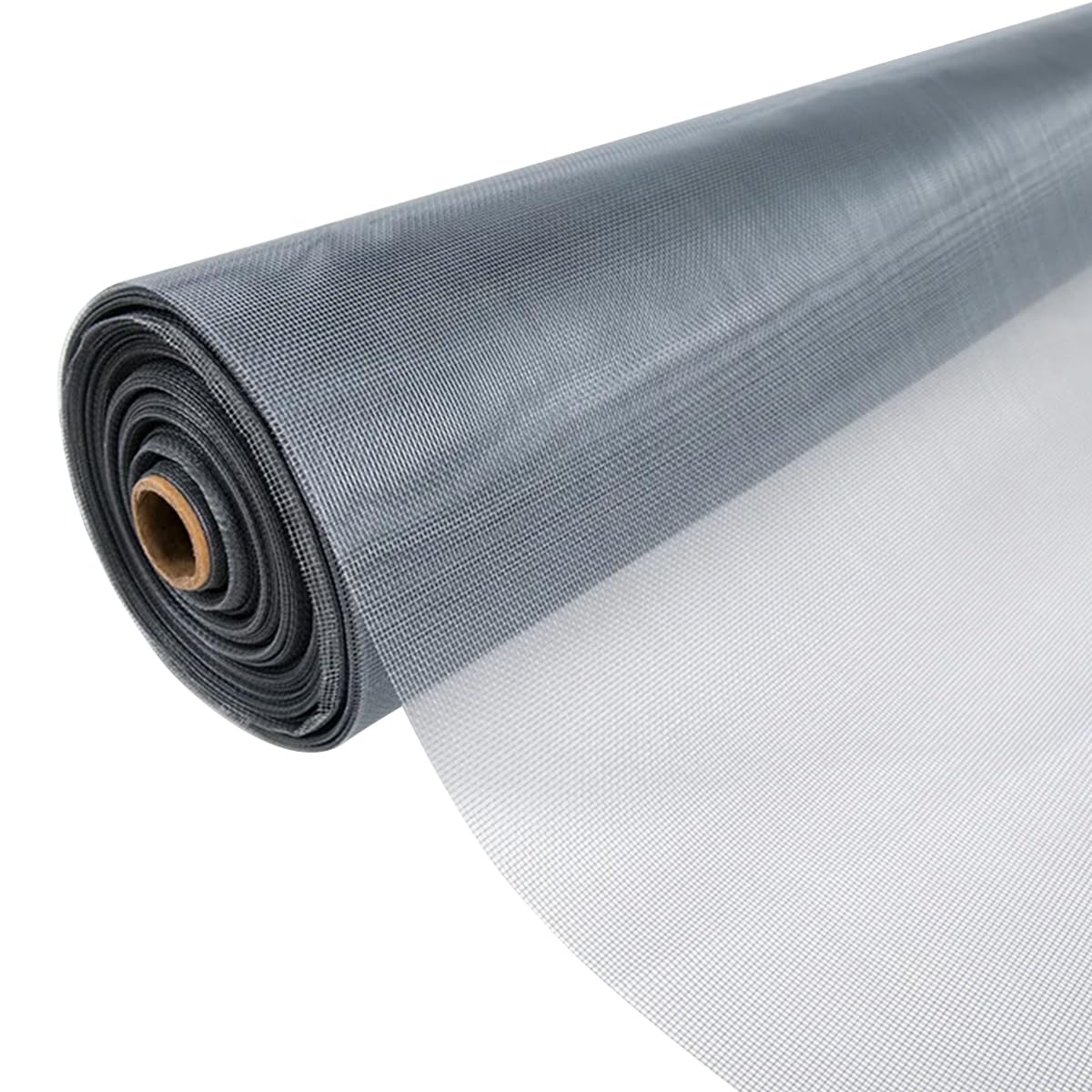 Rideau en maille robuste de nylon gris 200x800 cm de qualité