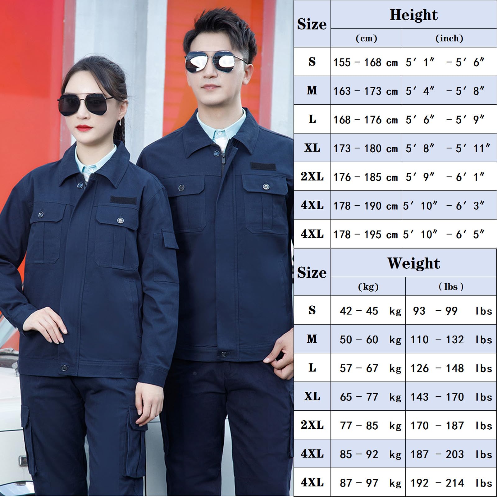 Vêtements De Travail Antistatiques Unisexes À Manches Longues Avec Poches Multifonctionnelles, Zip Avant Et Taille Élastique