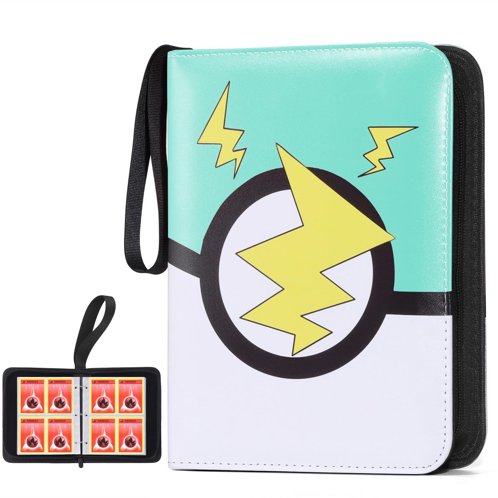 Classeur 4 poches pour organiser 400 cartes abîmées et pochettes amovibles vertes
