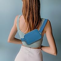 Vista 121 de Riñonera cruzada para mujeres y hombres, bolsa para cinturón para senderismo con correa ajustable, riñonera para correr, entrenamiento, deportes