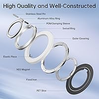 Vista 2 de SYNCWIRE Soporte de Anillo Magnético para Teléfono para MagSafe, Rotación de 360°, Soporte de Agarre para Teléfono Celular, Anillo para Dedo Atril